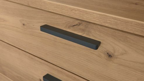 Wohnwand Interliving aus Holz in Holzfarben Interliving Wohnzimmer Serie 2110 - Wohnwand Alteiche - Breite ca. 345 cm