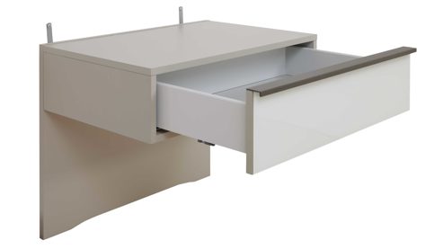 Möbelbeleuchtung Interliving aus Holz in Weiß Interliving Schlafzimmer Serie 1032 – Komplettzimmer mit Beleuchtung Weiß & Kieselgrau - Liegefläche ca. 180 x 200 cm