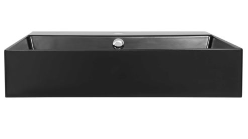 Badmöbel-Set Interliving aus Holz in Schwarz Interliving Bad Serie 7340 - Waschtischkombination Mattschwarz & Vikings Oak – Breite ca. 100 cm