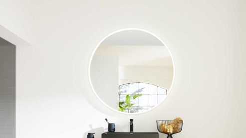 Wandspiegel Interliving aus Spiegel in Transparent Interliving Bad Serie 7340 – Wandspiegel Durchmesser ca. 100 cm