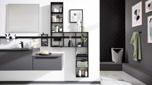 Möbelbeleuchtung Interliving aus Metall in Schwarz Interliving Bad Serie 7317 – Zubehör-Set Sign Emotion mattschwarzes Metall & LED-Beleuchtung