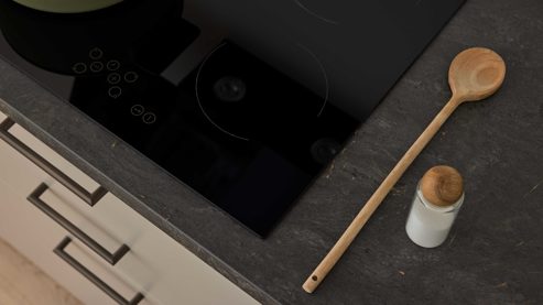 Einbauküche culineo® aus Holz in Beige Culineo® Einbauküche C615 mit Einbaugeräten Sand - Stellfläche ca. 370 x 395 cm