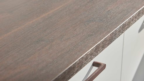 Einbauküche culineo® aus Holz in Weiß Culineo® Einbauküche C615 mit Einbaugeräten Alpinweiß & Walnuss - Stellfläche ca. 280 x 305 cm