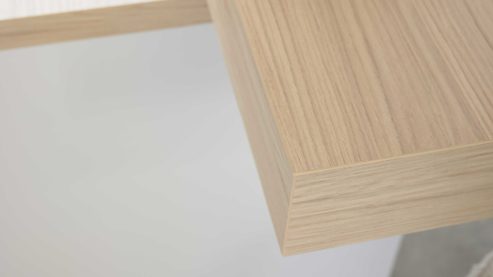 Einbauküche culineo® aus Holz in Hellgrau Culineo® Einbauküche C615 mit BORA Induktionsfeld Seidengrau & Eiche Como - zweizeilig