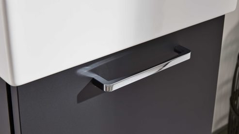 Badmöbel-Set Interliving aus Holz in Schwarz Interliving Bad Serie 7961 - Badmöbel-Set graphitschwarzes Lacklaminat