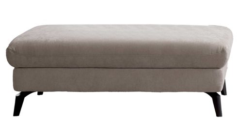Polsterhocker Interliving aus Stoff in Hellgrau Interliving Sofa Serie 4400 - XXL-Hocker 57-121 platingrauer Bezug DWN 49 - ca. 128 x 67 cm