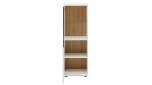 Highboard Interliving aus Holz in Weiß Interliving Wohnzimmer Serie 2031 - Highboardkombination B18077 Tonweiß - dreiteilig, Breite ca. 180 cm