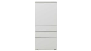 Highboard Interliving aus Holz in Weiß Interliving Wohnzimmer Serie 2031 - Highboardkombination B18077 Tonweiß - dreiteilig, Breite ca. 180 cm