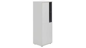 Highboard Interliving aus Holz in Weiß Interliving Wohnzimmer Serie 2031 - Highboardkombination B18077 Tonweiß - dreiteilig, Breite ca. 180 cm
