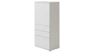 Highboard Interliving aus Holz in Weiß Interliving Wohnzimmer Serie 2031 - Highboardkombination B18077 Tonweiß - dreiteilig, Breite ca. 180 cm