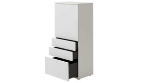 Highboard Interliving aus Holz in Weiß Interliving Wohnzimmer Serie 2031 - Highboardkombination Tonweiß - dreiteilig, Breite ca. 180 cm