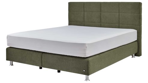 Boxspringbett Interliving aus Kunstfaser in Dunkelgrün Interliving Boxspringbett Serie 1402 – Boxspringbett moosgrüne Mikrofaser Nele 432008 - Liegefläche ca. 180 x 200 cm