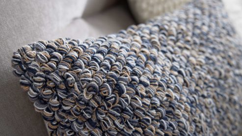 Kissenbezug /-hülle Interliving aus Stoff in Blau Interliving Kissenhülle Serie 9116 blau meliertes Mischgewebe - ca. 40 x 60 cm