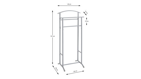 Herrendiener Haku aus Metall in Grau Herrendiener Grau - Höhe ca. 107 cm