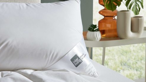 Kopfkissen Interliving aus Federn + Daunen in Weiß Interliving Kopfkissen Serie 9212 - Daunenkissen 660 g Federn & Daunen - ca. 40 x 80 cm