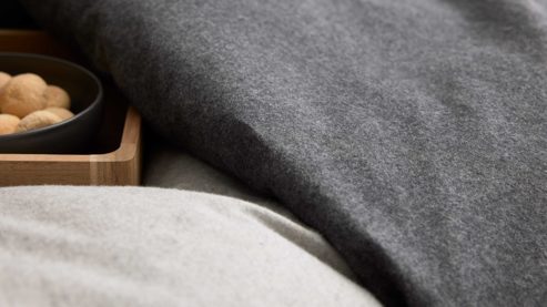 Bettwäsche-Set Interliving aus Stoff in Anthrazit Interliving Bettwäsche Serie 9118 - Biberbettwäsche Anthrazit & Hellgrau - ca. 70 x 90  cm und 140 x 200 cm