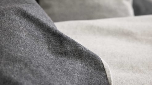 Bettwäsche-Set Interliving aus Stoff in Anthrazit Interliving Bettwäsche Serie 9118 - Biberbettwäsche Anthrazit & Hellgrau - ca. 80 x 80 cm und 150 x 200 cm