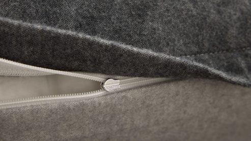 Bettwäsche-Set Interliving aus Stoff in Anthrazit Interliving Bettwäsche Serie 9118 - Biberbettwäsche Anthrazit & Hellgrau - ca. 70 x 90  cm und 140 x 200 cm