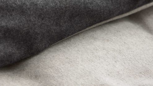 Bettwäsche-Set Interliving aus Stoff in Anthrazit Interliving Bettwäsche Serie 9118 - Biberbettwäsche mit zwei Kopfkissenbezügen Anthrazit & Hellgrau - ca. 220 x 240 cm