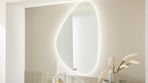 Badmöbel-Set Interliving aus Holz in Holzfarben Interliving Bad Serie 3725 – Badmöbel-Set mit Spiegel Eiche Sierra