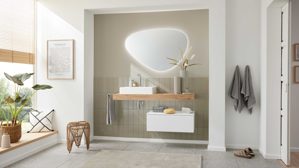 Badmöbel-Set Interliving aus Holz in Holzfarben Interliving Bad Serie 3725 – Badmöbel-Set mit Spiegel Eiche Sierra