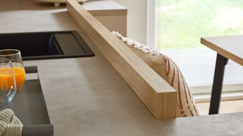 Einbauküche culineo® aus Holz in Beige Culineo® Einbauküche C945 mit beko Einbaugeräten Sand - Stellfläche ca. 377 x 300 cm