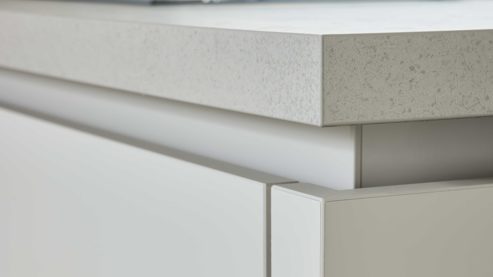 Einbauküche culineo® aus Holz in Beige Culineo® Einbauküche C945 mit beko Einbaugeräten Sand - Stellfläche ca. 377 x 300 cm