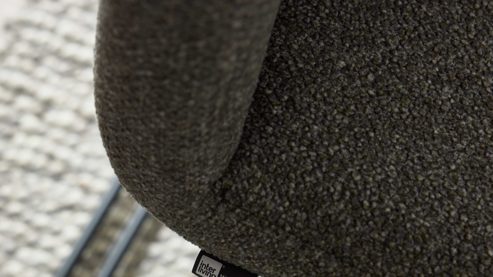 Tischgruppe Interliving aus Holz in Holzfarben Interliving Esszimmer Serie 5119 - Essgruppe helle Eiche rustico, anthrazitfarbenes Metall & olivfarbener Webstoff