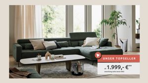 Ecksofa Interliving aus Stoff in Grün Interliving Sofa Serie 4303 – Ecksofa moosgrüner Pfotenstoff Cyber - Stellfläche ca. 323 x 190 cm