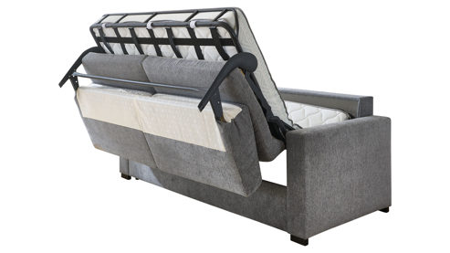Schlafsofa Restyl aus Stoff in Grau Schlafsofa Molly Comfort mit Faltbettfunktion grauer Chenillebezug 2-6989 - Liegefläche ca. 130 x 200 cm