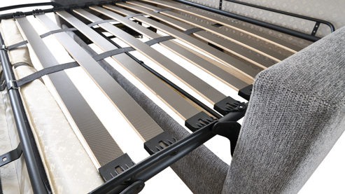 Schlafsofa Restyl aus Stoff in Grau Schlafsofa Molly Comfort mit Faltbettfunktion grauer Chenillebezug 2-6989 - Liegefläche ca. 130 x 200 cm