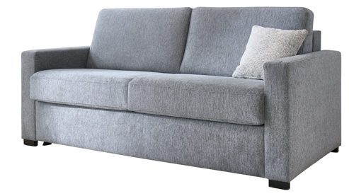 Schlafsofa Restyl aus Stoff in Grau Schlafsofa Molly Comfort mit Faltbettfunktion grauer Chenillebezug 2-6989 - Liegefläche ca. 130 x 200 cm