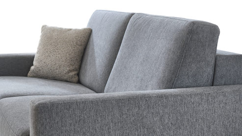 Schlafsofa Restyl aus Stoff in Grau Schlafsofa Molly Comfort mit Faltbettfunktion grauer Chenillebezug 2-6989 - Liegefläche ca. 130 x 200 cm