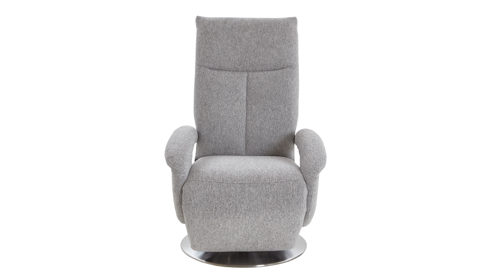 Relaxsessel Steinpol sit&more aus Stoff in Grau Relaxsessel Tycoon graues Flachgewebe Orlean Steel & edelstahlfarbener Drehteller